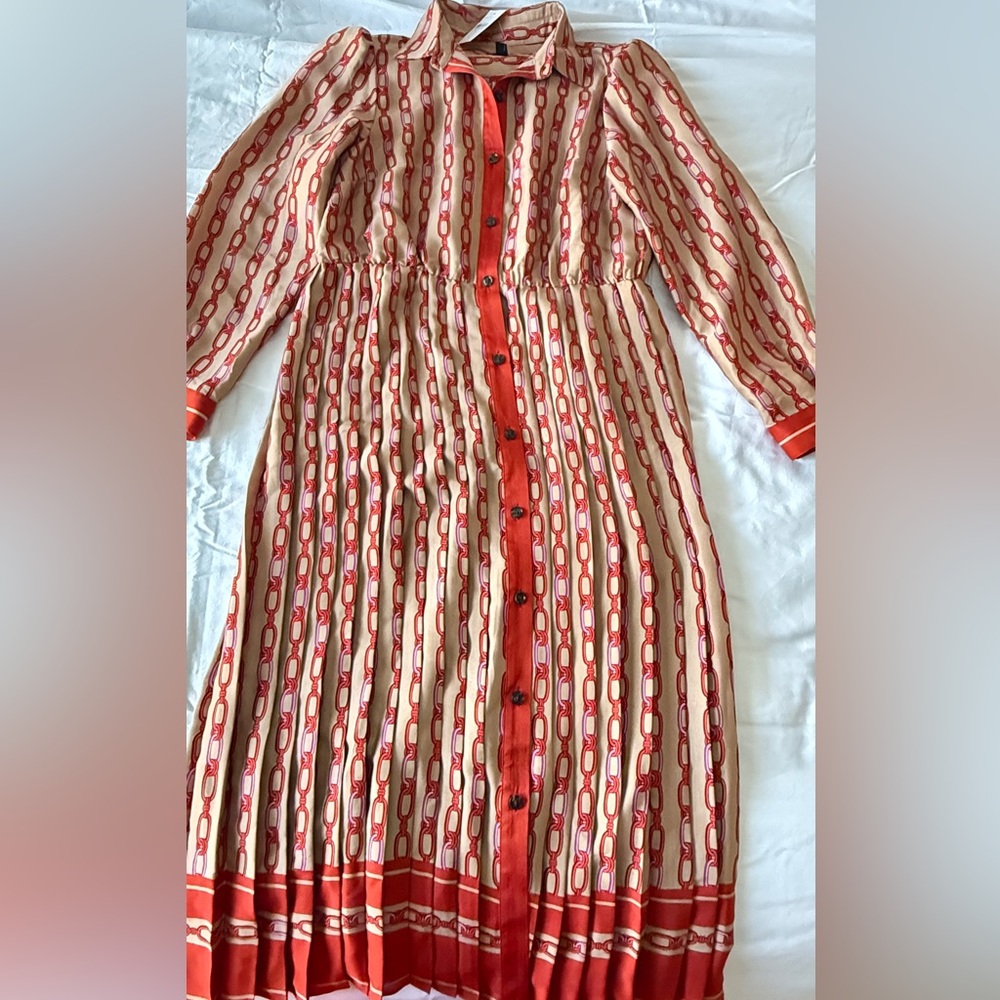 Ann Taylor Dresses with Red and Cream Pattern